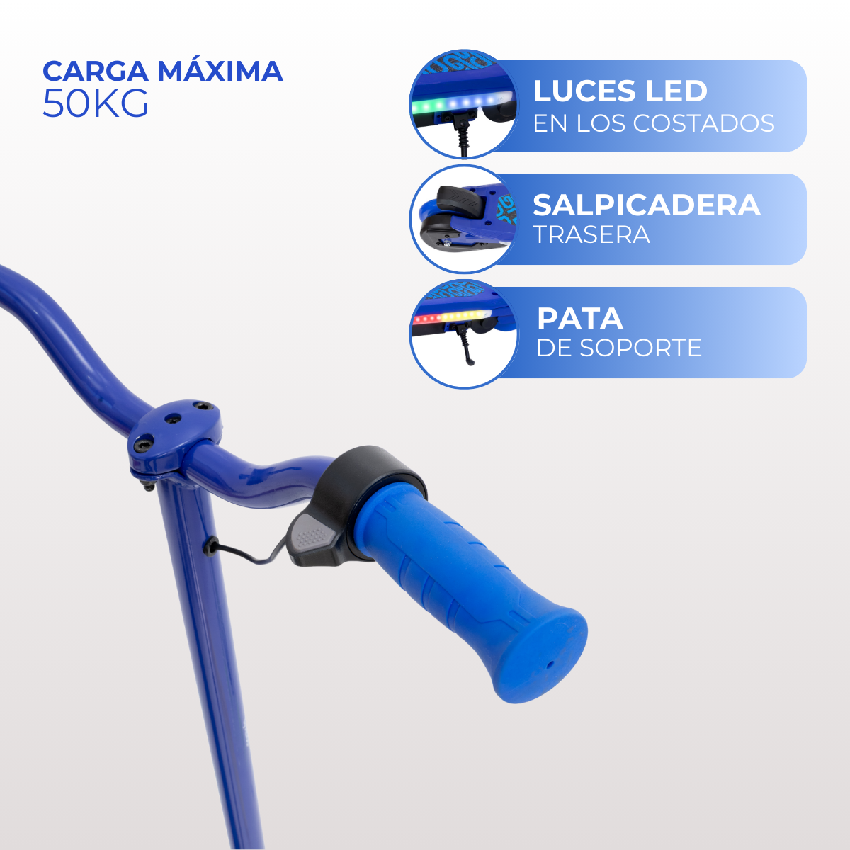Foto 4 | Patín Eléctrico Eco-forte Sg09 Scooter Con Pata De Soporte Azul