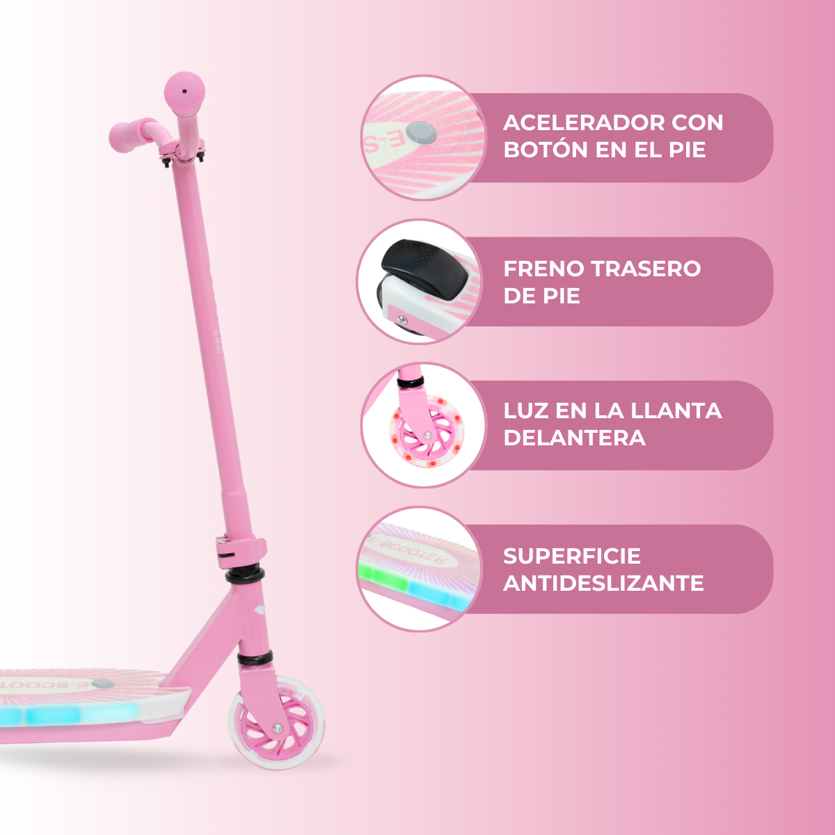 Foto 2 | Patín Eléctrico Eco-forte Sg08 Scooter De Entrenamiento Rosa