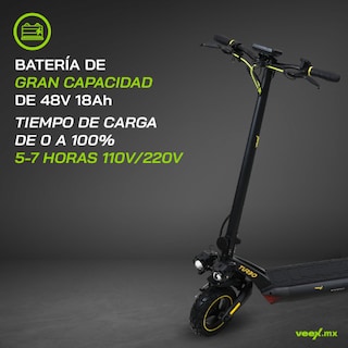 Foto 3 | Scooter Patín Eléctrico Turbo 1000w 18ah Estructura Negra