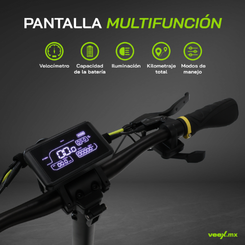Foto 5 pulgar | Scooter Patín Eléctrico Turbo  1000w 18ah Estructura Negra
