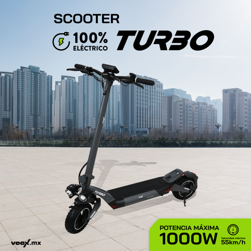 Foto 3 pulgar | Scooter Patín Eléctrico Turbo  1000w 18ah  Estructura Gris Oxford