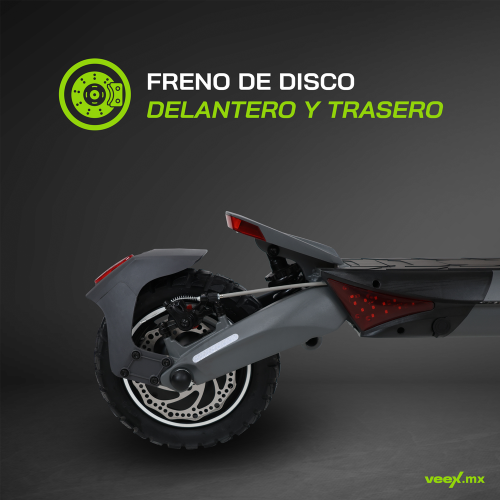 Foto 6 pulgar | Scooter Patín Eléctrico Turbo  1000w 18ah  Estructura Gris Oxford