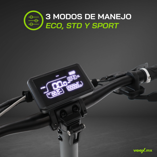 Foto 8 pulgar | Scooter Patín Eléctrico Turbo  1000w 18ah  Estructura Gris Oxford