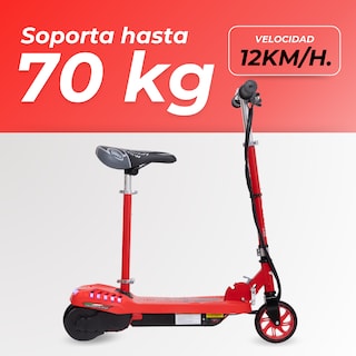 Foto 3 | Scooter Patín Eléctrico Eco-forte Luces Cd06-s 120w 12km/h Rojo