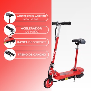 Foto 4 | Scooter Patín Eléctrico Eco-forte Luces Cd06-s 120w 12km/h Rojo
