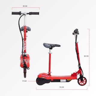 Foto 6 | Scooter Patín Eléctrico Eco-forte Luces Cd06-s 120w 12km/h Rojo