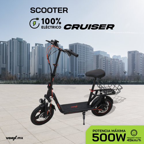 Foto 3 pulgar | Patín Eléctrico Cruiser 500w 10ah Piso Plástico Con Asiento-estructura Negra
