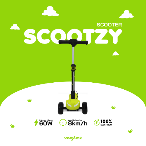 Foto 4 pulgar | Patin Eléctrico Infantil Scootzy 60w 2000  Plástico-estructura Negra