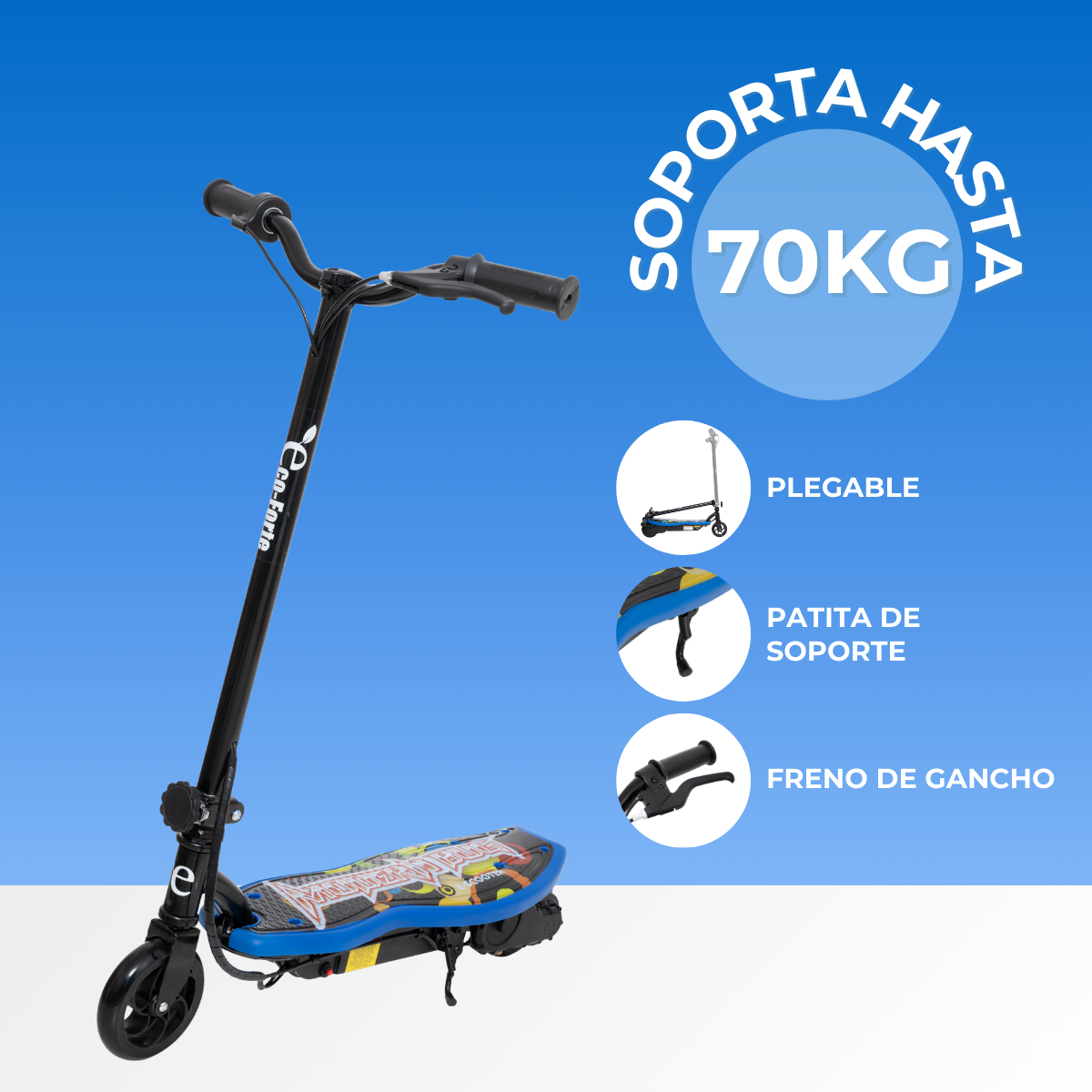 Foto 4 pulgar | Scooter Patín Eléctrico Eco-forte Plegable 24v 120w 12km/h