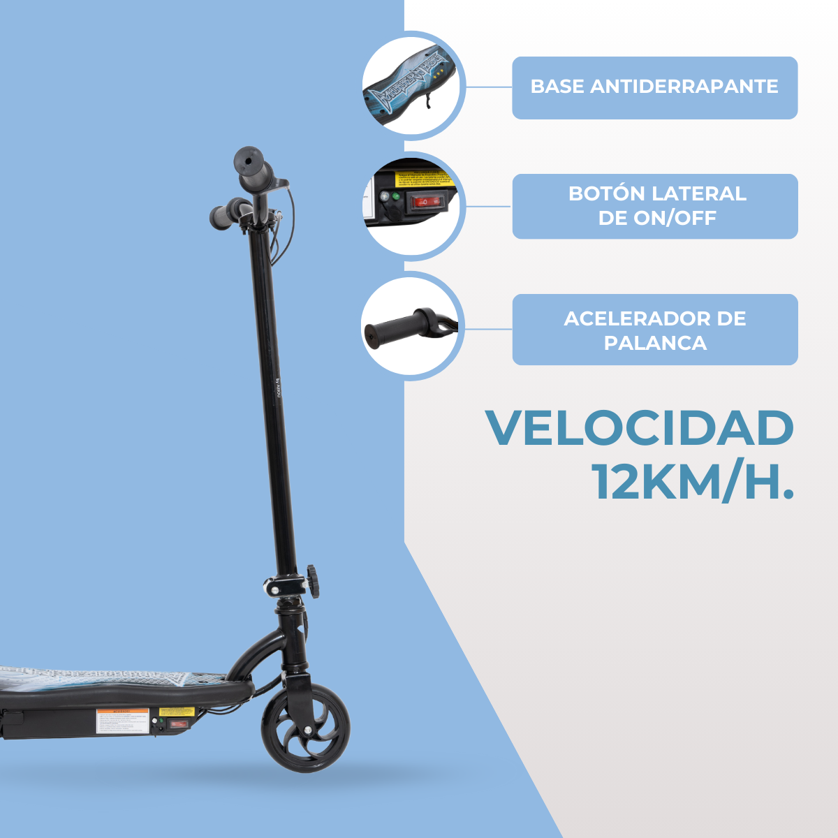 Foto 5 pulgar | Scooter Patín Eléctrico Eco-forte Plegable 24v 120w 12km/h Negro