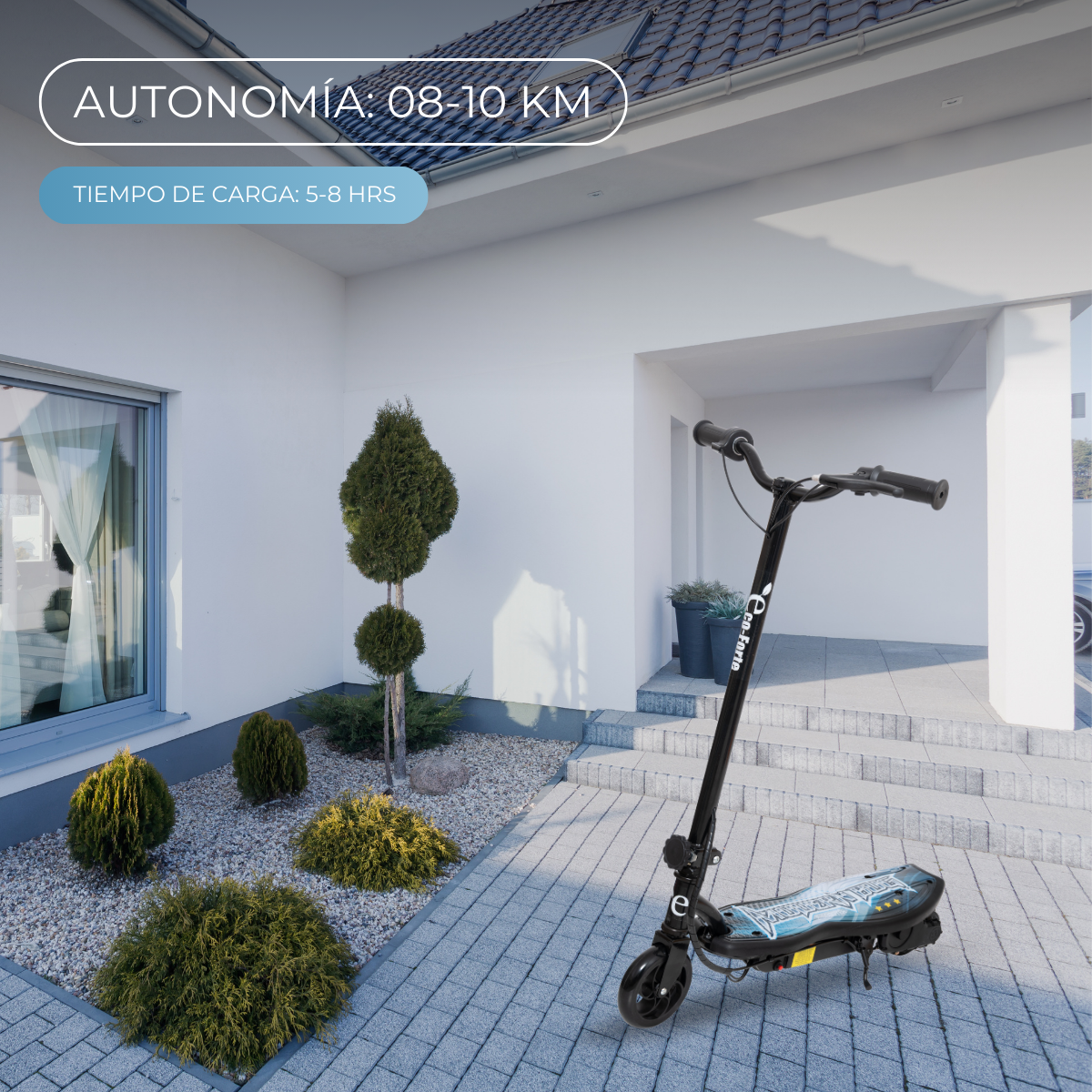 Foto 6 pulgar | Scooter Patín Eléctrico Eco-forte Plegable 24v 120w 12km/h Negro