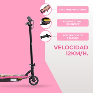 Foto 4 | Scooter Patín Eléctrico Eco-forte Plegable 24v 120w 12km/h Rosa