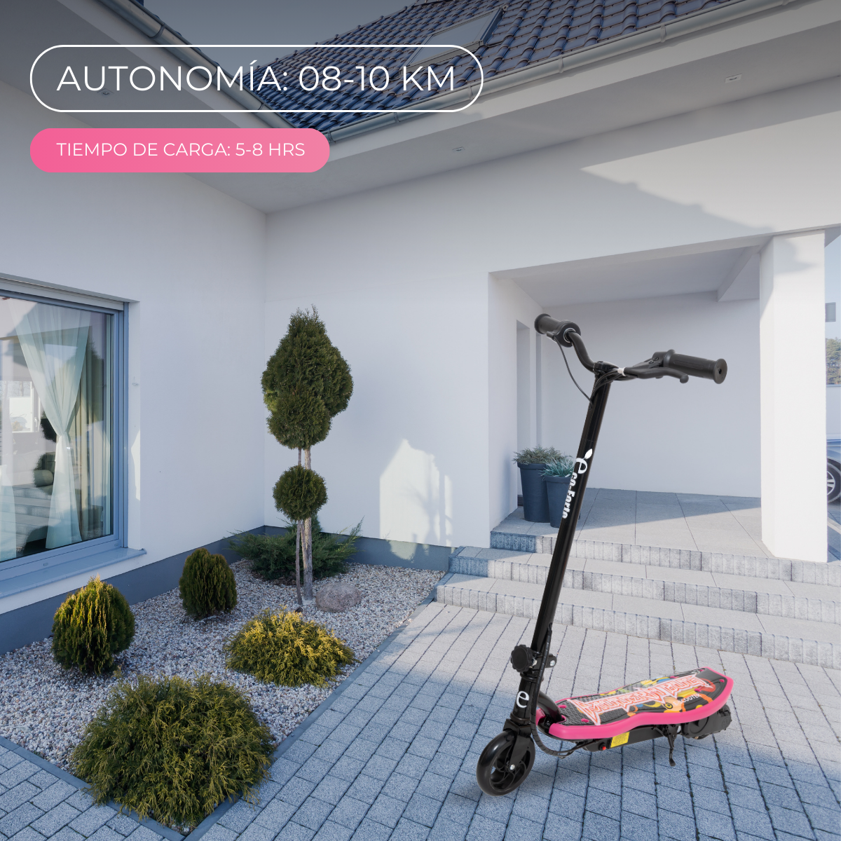 Foto 6 pulgar | Scooter Patín Eléctrico Eco-forte Plegable 24v 120w 12km/h Rosa