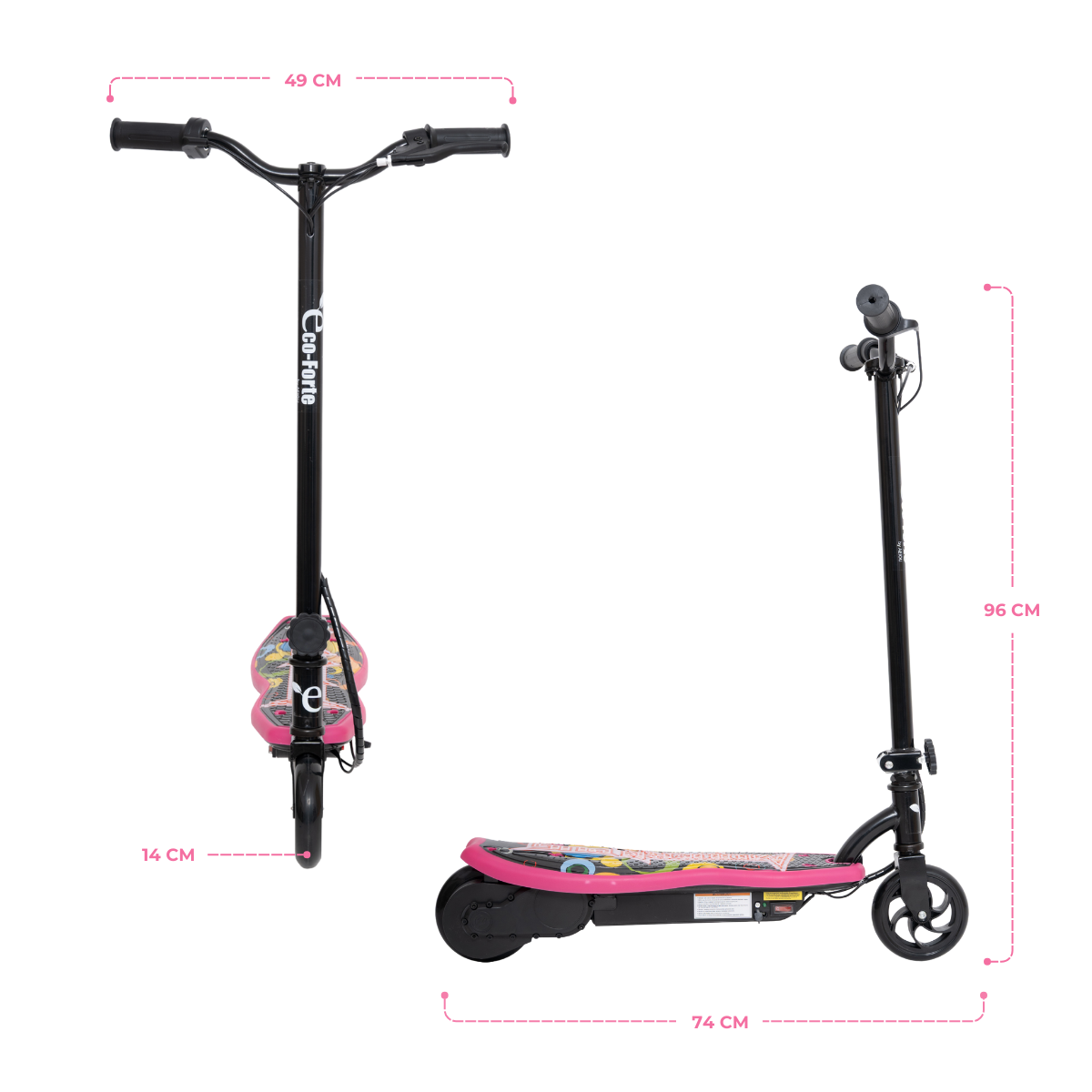 Foto 7 pulgar | Scooter Patín Eléctrico Eco-forte Plegable 24v 120w 12km/h Rosa