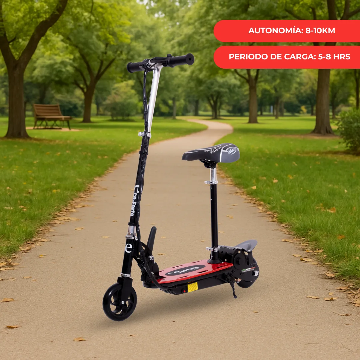 Foto 5 | Scooter Patín Eléctrico Eco-forte Cd15 Asiento 120w 12km/h Rojo