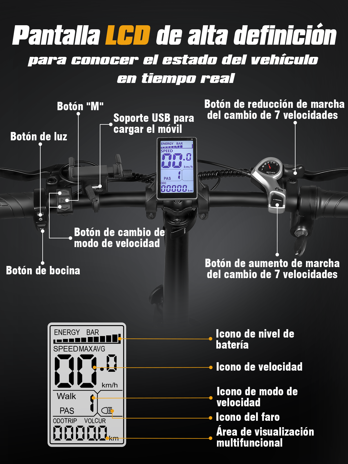 Foto 4 | Bicicleta Eléctrica Honey Whale S9 Pro Amarilla