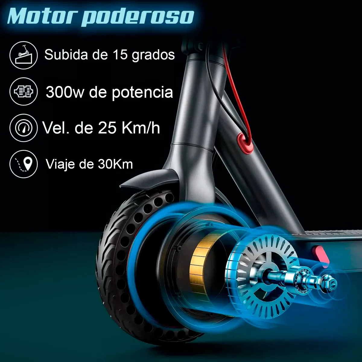 Foto 4 pulgar | Scooter Eléctrico Kimhi Negro