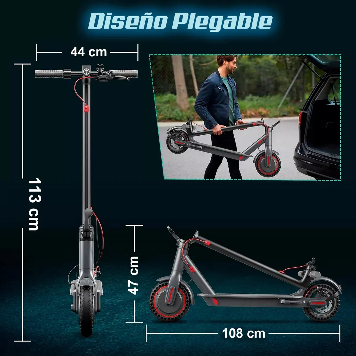 Foto 9 pulgar | Scooter Eléctrico Kimhi Negro