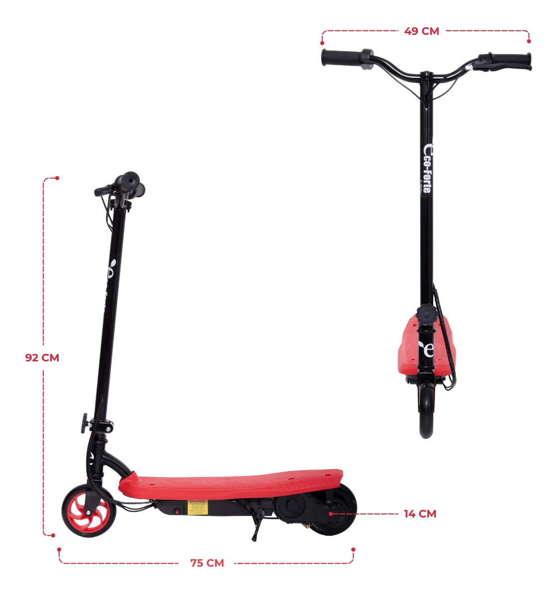 Foto 4 pulgar | Scooter Patín Eléctrico Eco-forte Plegable Cd11a 120w 12km/h Rojo