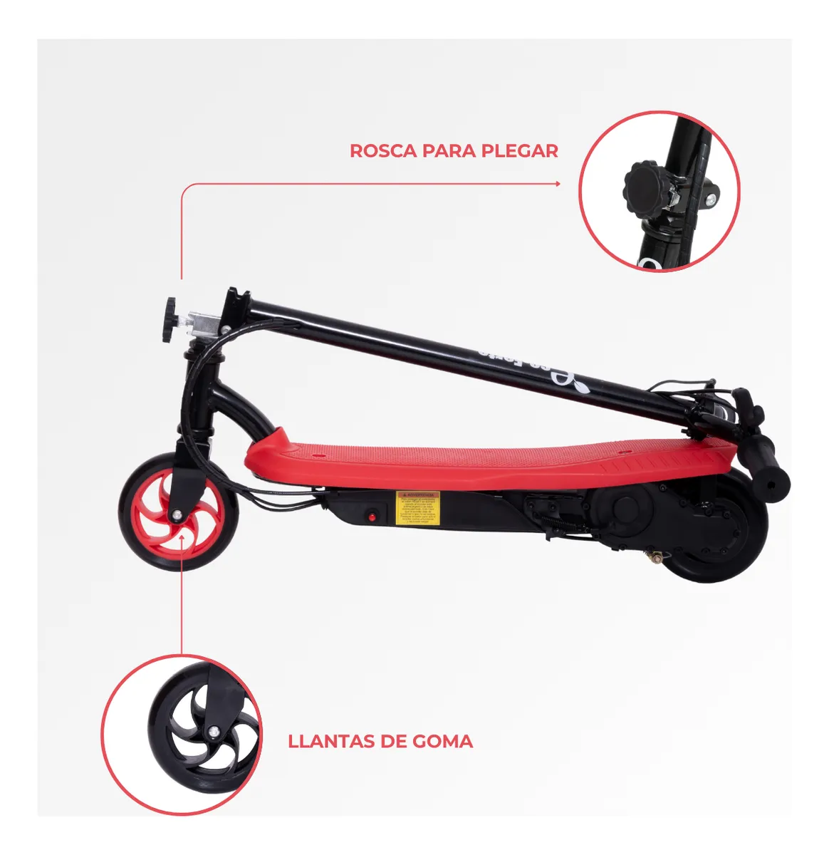 Foto 5 | Scooter Patín Eléctrico Eco-forte Plegable Cd11a 120w 12km/h Rojo