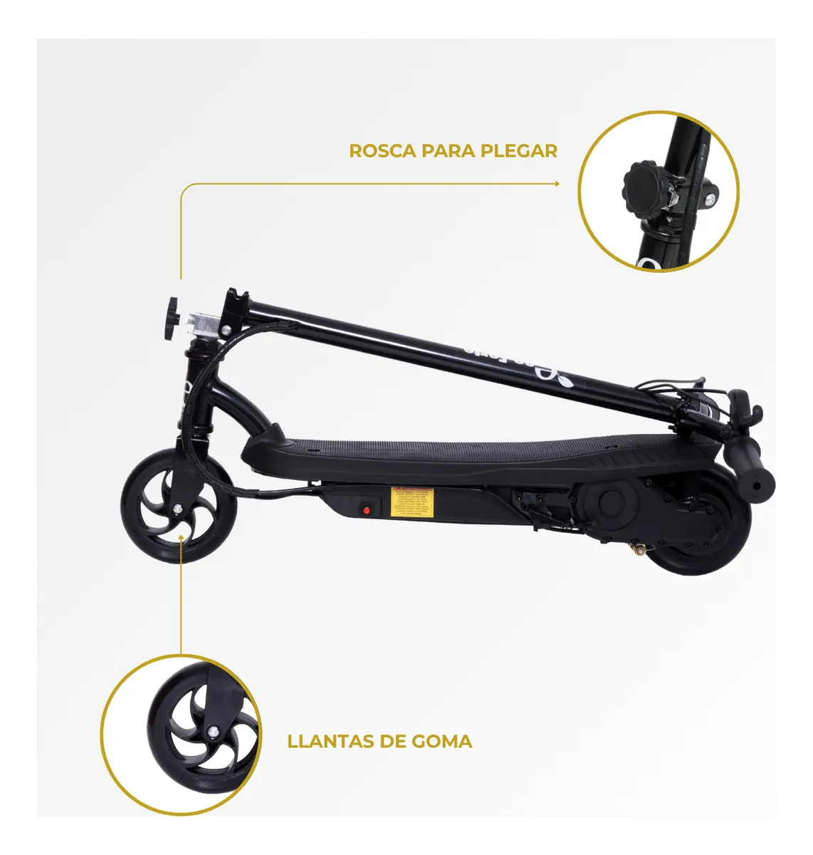 Foto 4 | Scooter Patín Eléctrico Eco-forte Plegable Cd11a 120w 12km/h Negro