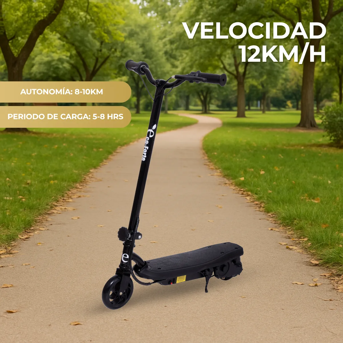 Foto 7 pulgar | Scooter Patín Eléctrico Eco-forte Plegable Cd11a 120w 12km/h Negro