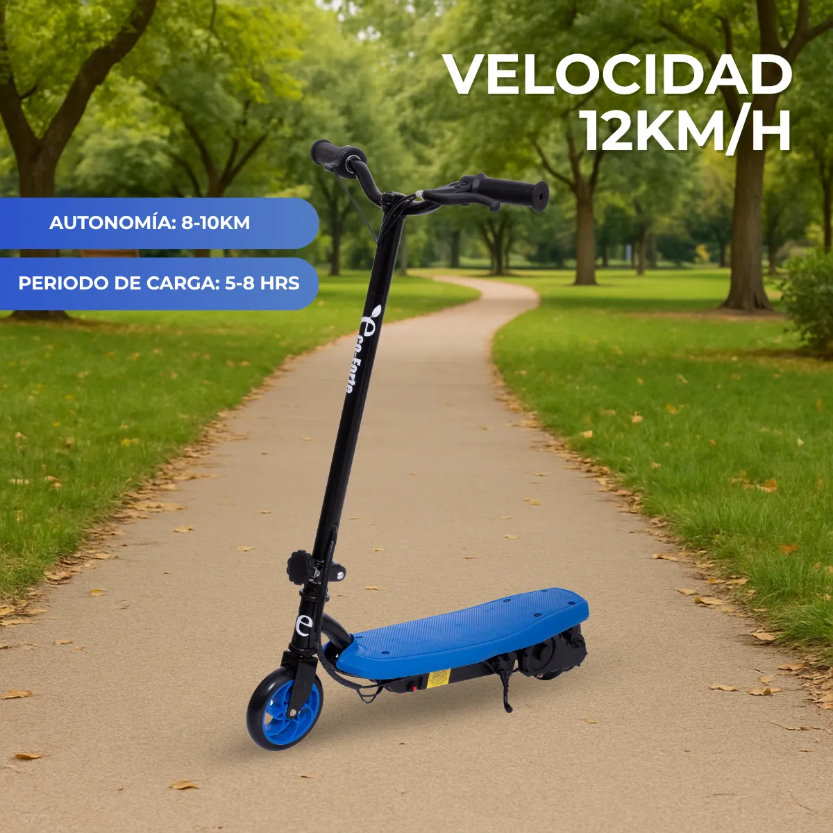 Foto 7 pulgar | Scooter Patín Eléctrico Eco-forte Plegable Cd11a 120w 12km/h Azul