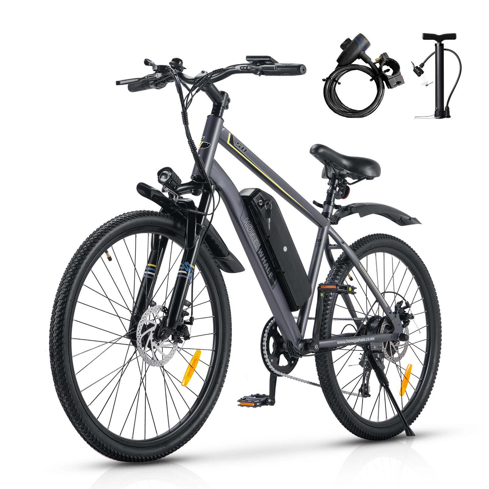 Bicicleta Eléctrica Con Batería Extraíble  Honey Whale S8 Gris