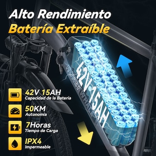 Foto 3 | Bicicleta Eléctrica Con Batería Extraíble Honey Whale S8 Gris