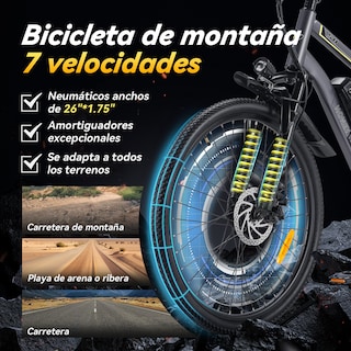 Foto 5 | Bicicleta Eléctrica Con Batería Extraíble Honey Whale S8 Gris