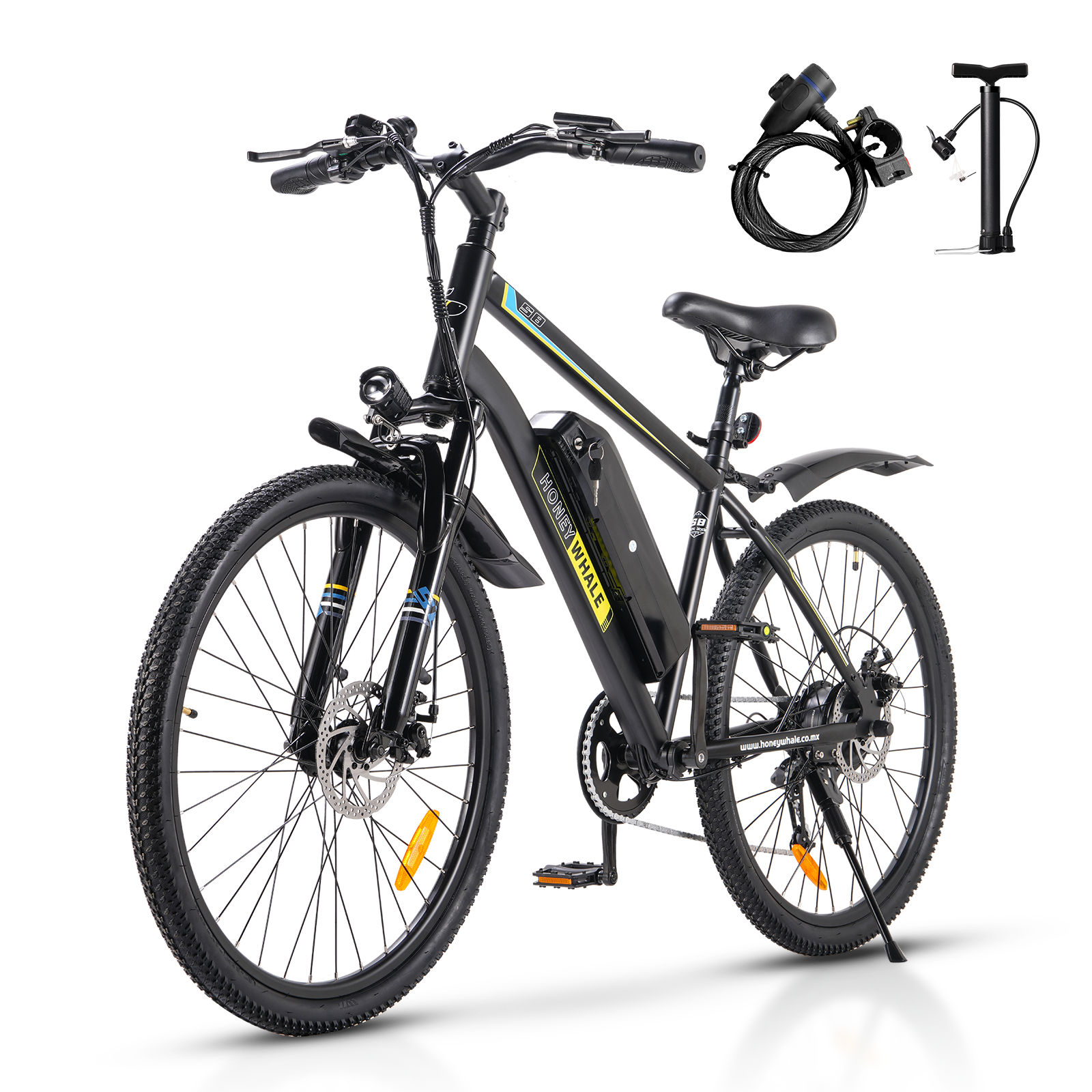 Foto 2 pulgar | Bicicleta Eléctrica Con Batería Extraíble  Honey Whale S8 Negro