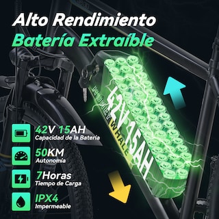 Foto 3 | Bicicleta Eléctrica Con Batería Extraíble Honey Whale S8 Negro