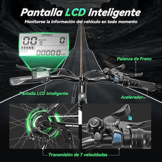 Foto 4 | Bicicleta Eléctrica Con Batería Extraíble Honey Whale S8 Negro