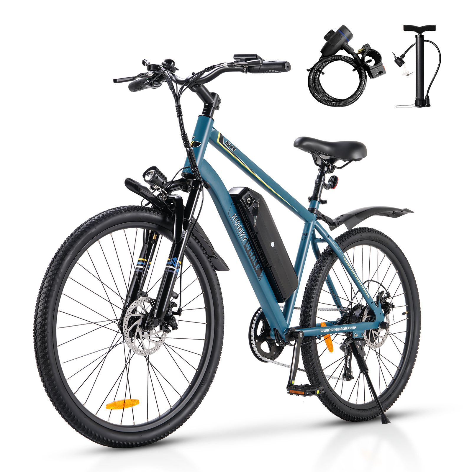 Bicicleta Eléctrica Con Batería Extraíble  Honey Whale S8 Azul