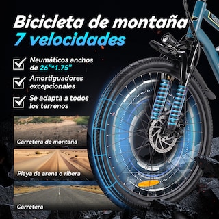 Foto 5 | Bicicleta Eléctrica Con Batería Extraíble Honey Whale S8 Azul