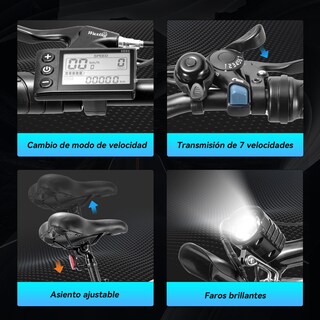 Foto 7 | Bicicleta Eléctrica Con Batería Extraíble Honey Whale S8 Azul