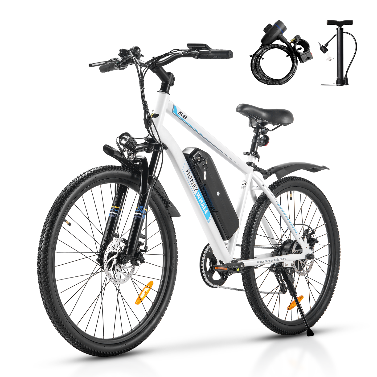 Foto 1 | Bicicleta Eléctrica Con Batería Extraíble  Honey Whale S8 Blanco