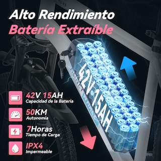 Foto 3 | Bicicleta Eléctrica Con Batería Extraíble Honey Whale S8 Blanco