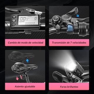 Foto 7 | Bicicleta Eléctrica Con Batería Extraíble Honey Whale S8 Blanco