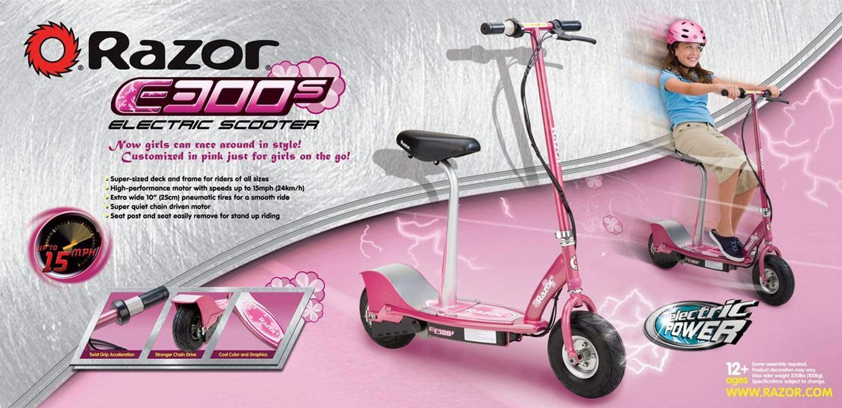 Foto 7 pulgar | Patinete Eléctrico Razor E300s Seated Sweet Pea Para Niñas - Venta Internacional.