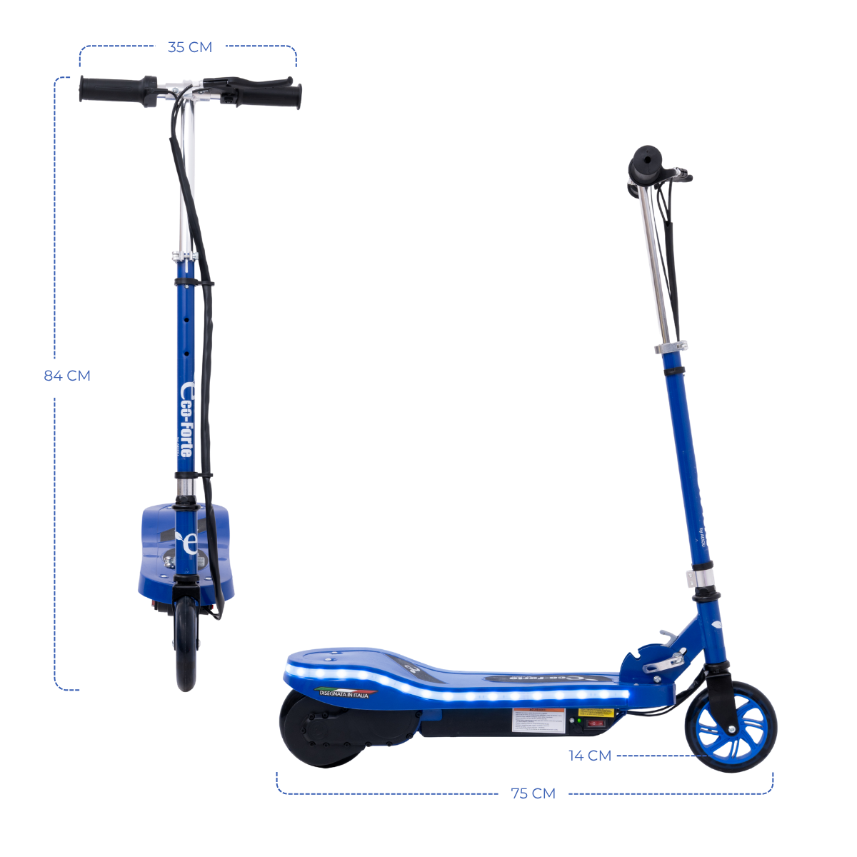 Foto 3 pulgar | Scooter Patín Eléctrico Eco-forte Con Luces Cd05 120w 12km/h Azul