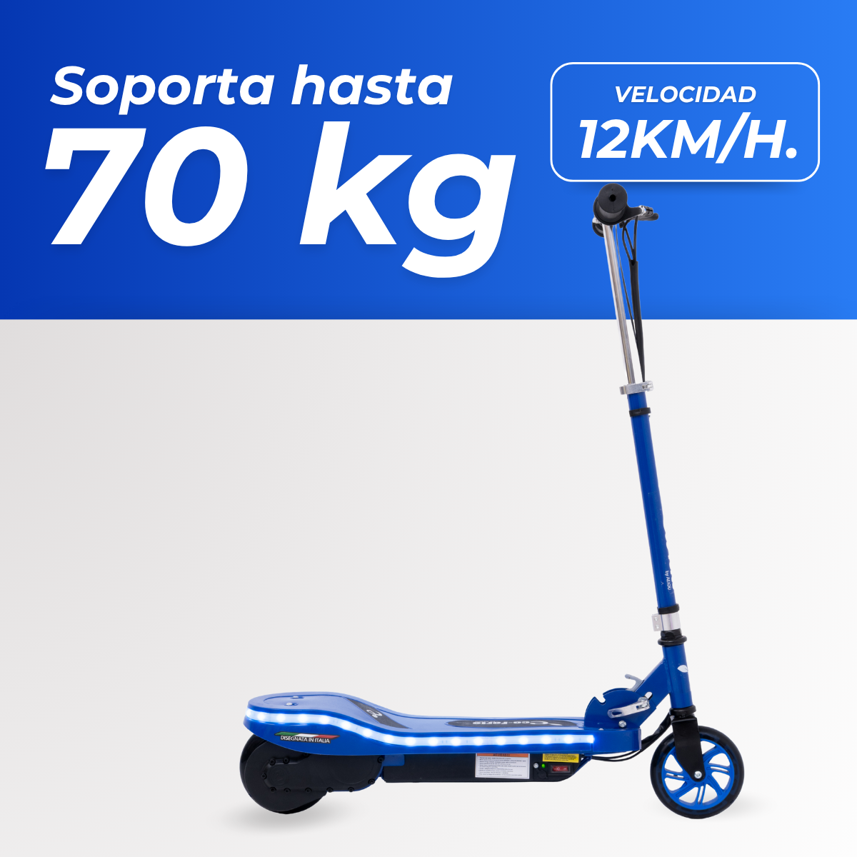 Foto 6 pulgar | Scooter Patín Eléctrico Eco-forte Con Luces Cd05 120w 12km/h Azul