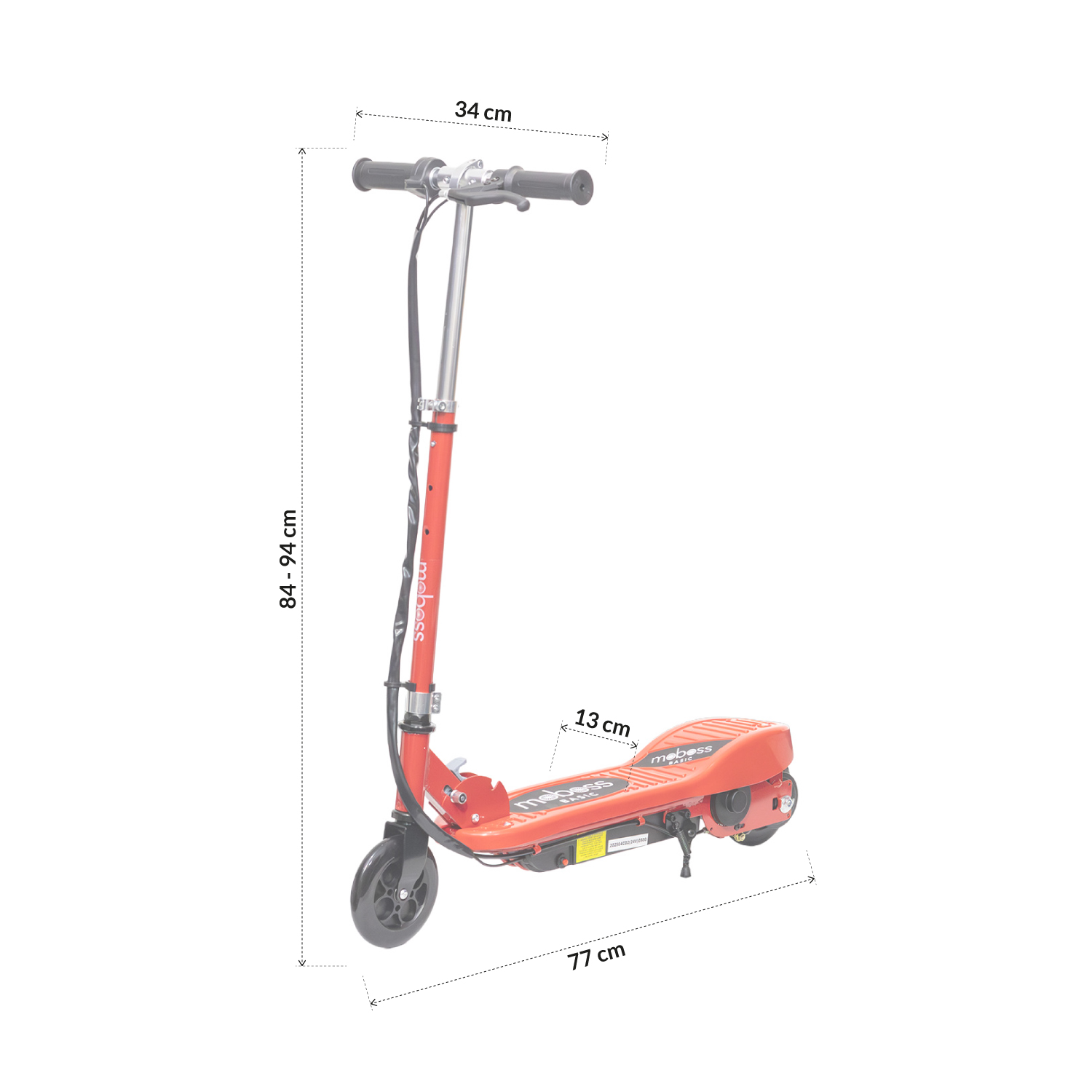 Foto 9 pulgar | Scooter Eléctrico Infantil Plegable Moboss Cd2 Rojo