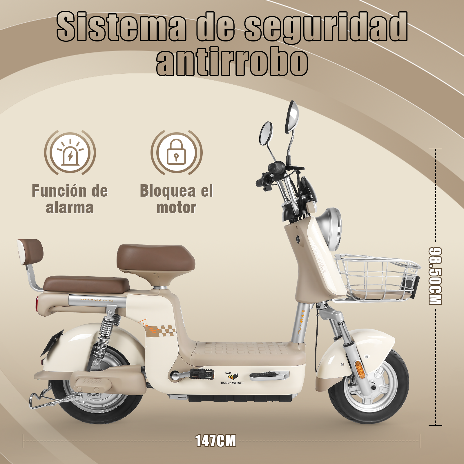 Foto 7 pulgar | Moto Eléctrica Honey Whale U3 Pro