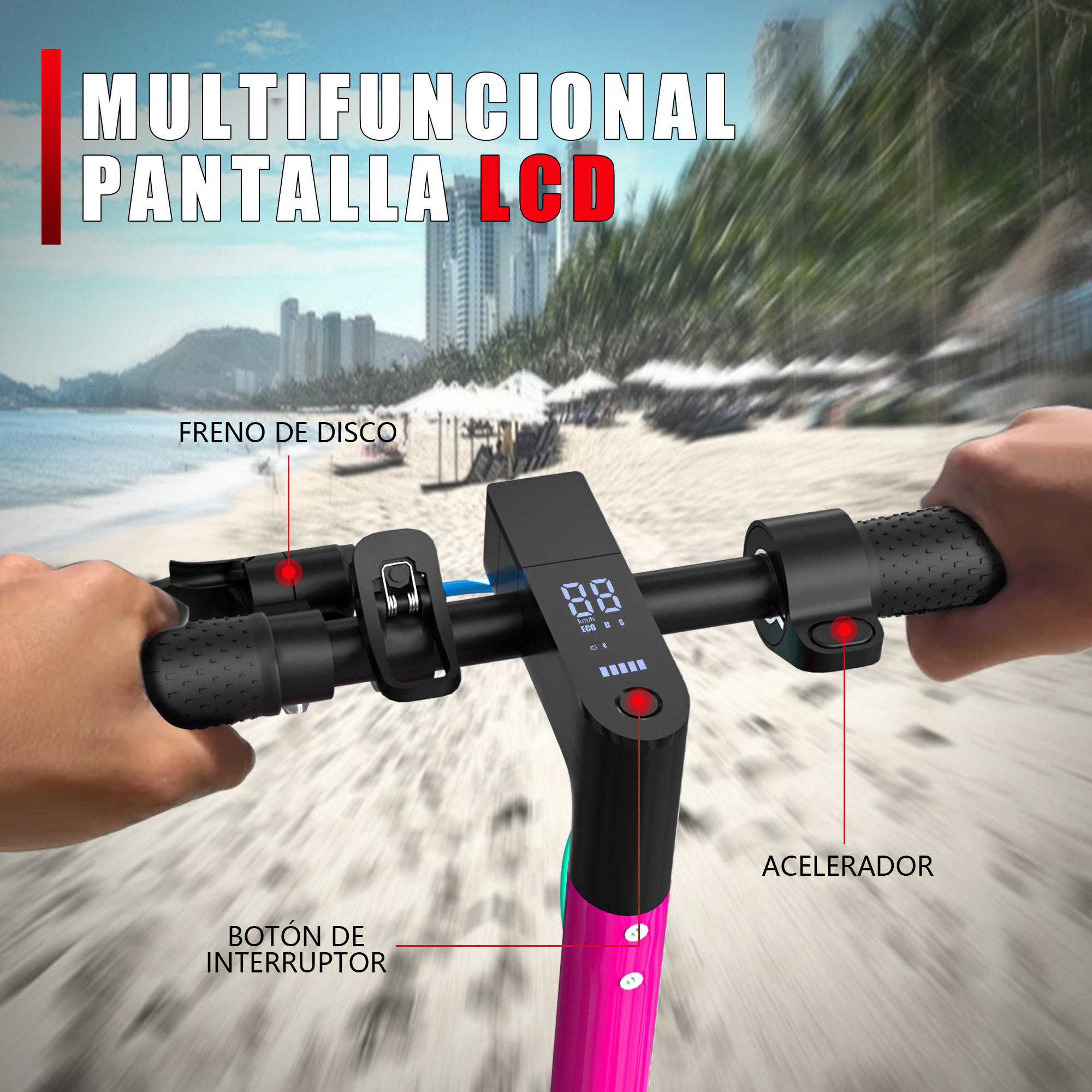 Foto 5 pulgar | Scooter Electrico Plegable Con Asiento De 35km/h