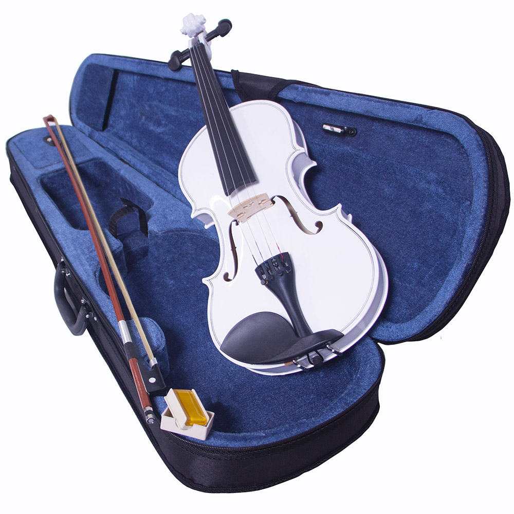 Violín Acustico 4/4  Semiprofesional Audiotek color Blanco