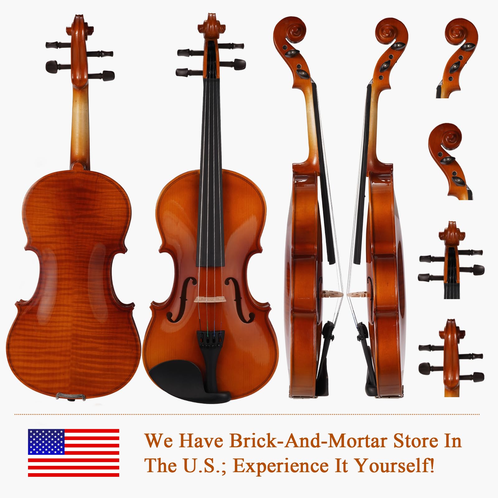 Foto 2 | Kit De Violín Phoenix 4/4 De Tamaño Completo Para Principiantes Con Accesorios - Venta Internacional.