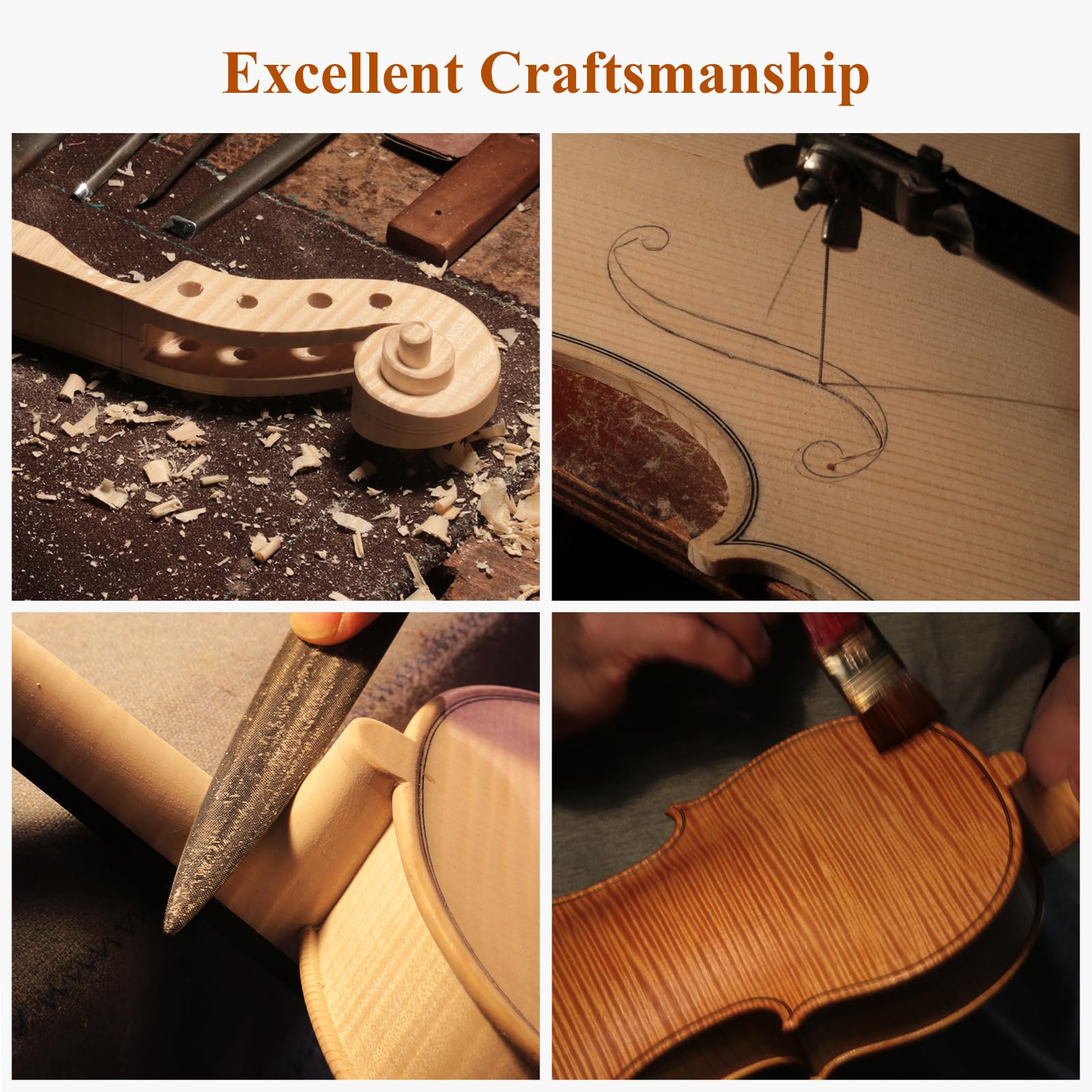 Foto 5 pulgar | Kit De Violín Phoenix 4/4 De Tamaño Completo Para Principiantes Con Accesorios - Venta Internacional.