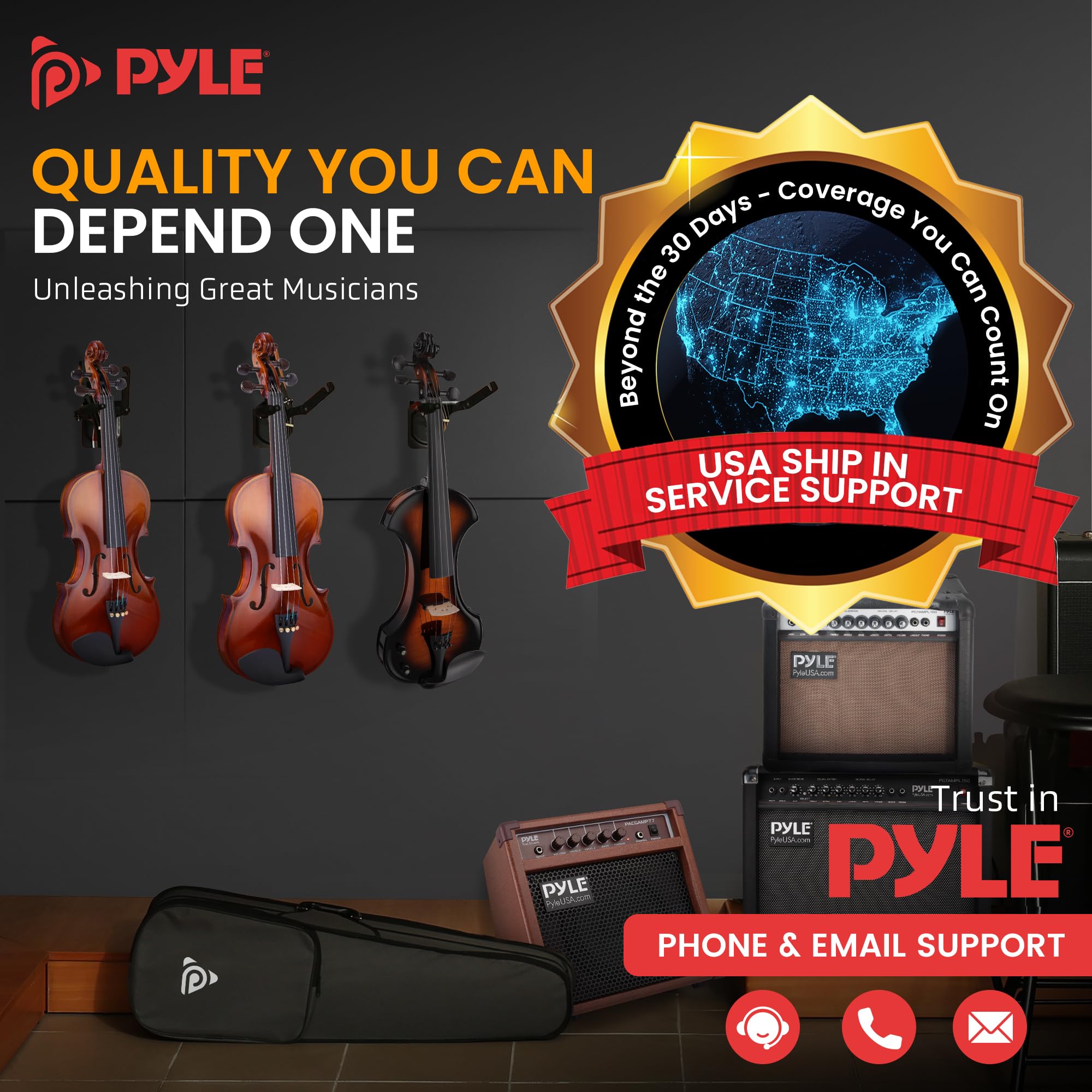 Foto 7 | Kit De Iniciación Para Principiantes Violin Pyle, Tamaño 1/2, Con Funda De Viaje Y B - Venta Internacional.