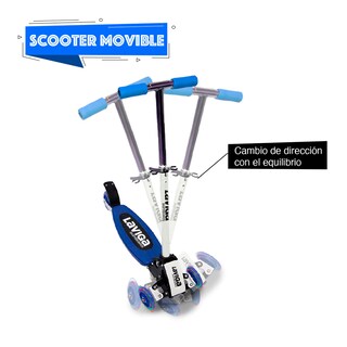 Foto 2 | Scooter Llantas Direccionables Luz Led Azul Laviga Reposapiés Lija Resistente